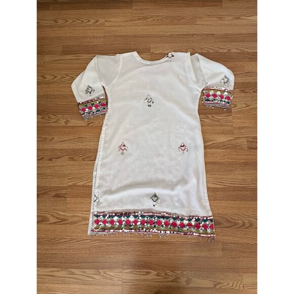 Chandni Boutique Afghan Women’s Traditional Wear Lots of Hand Work 3 Pieces Sz L - Picture 6 of 7